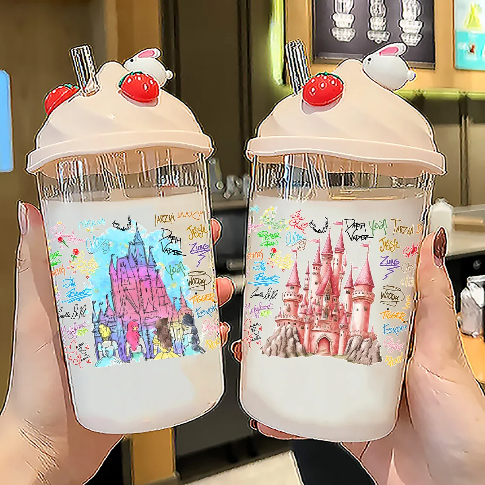 3D Stickers 3D Wall Stickers UV DTF Wrap Transfer Princess Castle Series Easy Peel Waterproof DIY Decals 16oz UV DTF Cup Wraps for Glasses