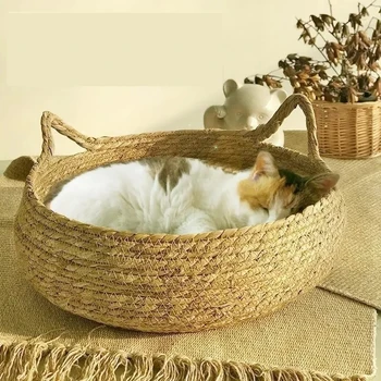 Woven Rattan Cat Nest 1