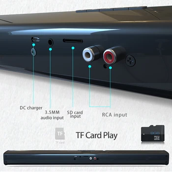 Soundbar Speakers, Bluetooth 5.3, Stereo Soundbar Surround Sound Home Cinema with Remote Control, Support RCA AUX TF-Card 2