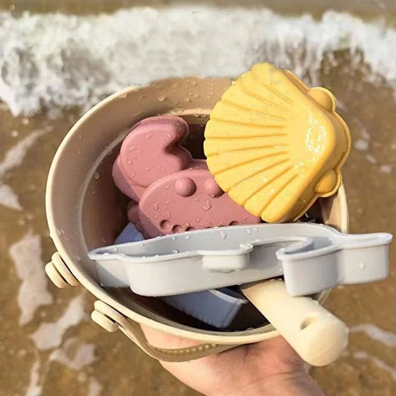 Children’s Silicone Beach Toy Set – Shovel, Portable Bucket, Durable Sand Digging, and Storage Tool for Outdoor Parent-Child Fun Beach games & Inflatables Beach Toys and Leisure Accessories