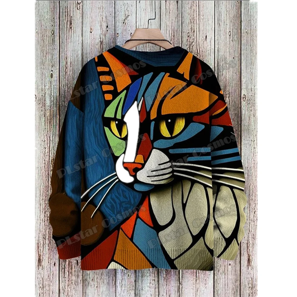 

Fashion Men's Winter Sweater Animal Series Cute Cat Art 3D Printing Sweater Unisex Harajuku Street Leisure Sports Sweater