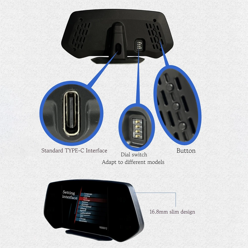 ڵ HUD OBD2 + GPS     ÷ ӵ, ͺ RPM ˶ µ, κ 𵨿 ,  ǰ, 1x TCA02