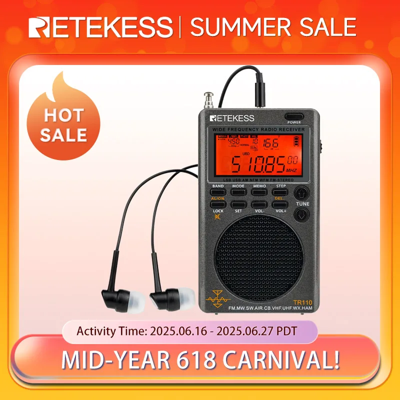 【開封初期設定動作確認済み】RETKEESS TR110 ラジオ受信機 開封初期設定動作確認済み】RETKEESS TR110 ラジオ受信機 ラジオ