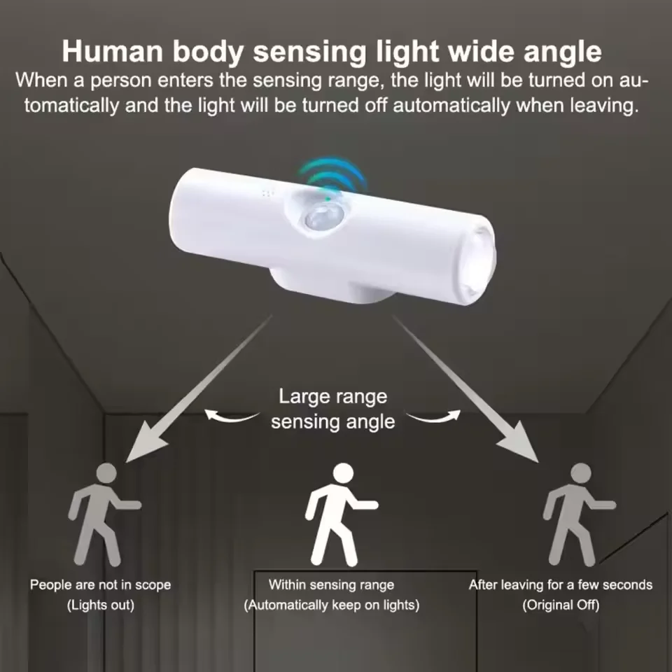 충전식 모션 센서 RGB 야간 조명, 7가지 색상 변경 및 자기 장착 기능이 있는 고양이 눈 벽 램프(침실 복도 정원용)