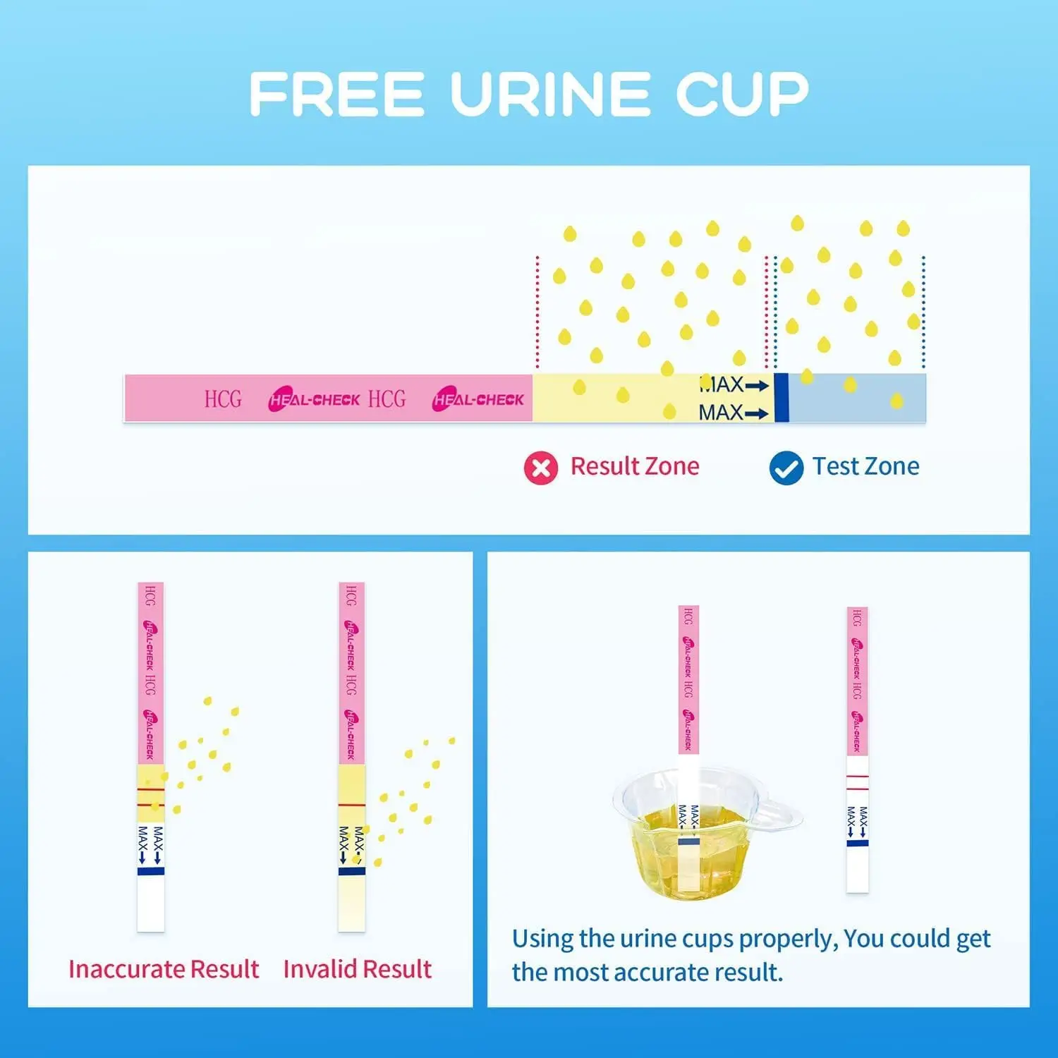 Pregnancy Test Strips 50-Count Individually Wrapped Pregnancy Strips Early Home Detection Test Kit Clear HCG pregnancy test pregnancy test strips
