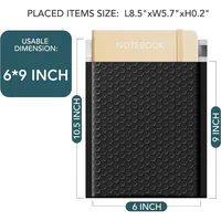 6x10 Inch 25 Pack Usable Size 6x9" Black Bubble Mailer Waterproof Padded Envelopes for Gift Packaging, Shipping, Mailing 2