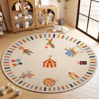 Cartoon Style Rugs for Bedroom Washable Living Room Decoration Round Carpet Anti-slip Children’s Room Floor Mat Soft Bedside Rug