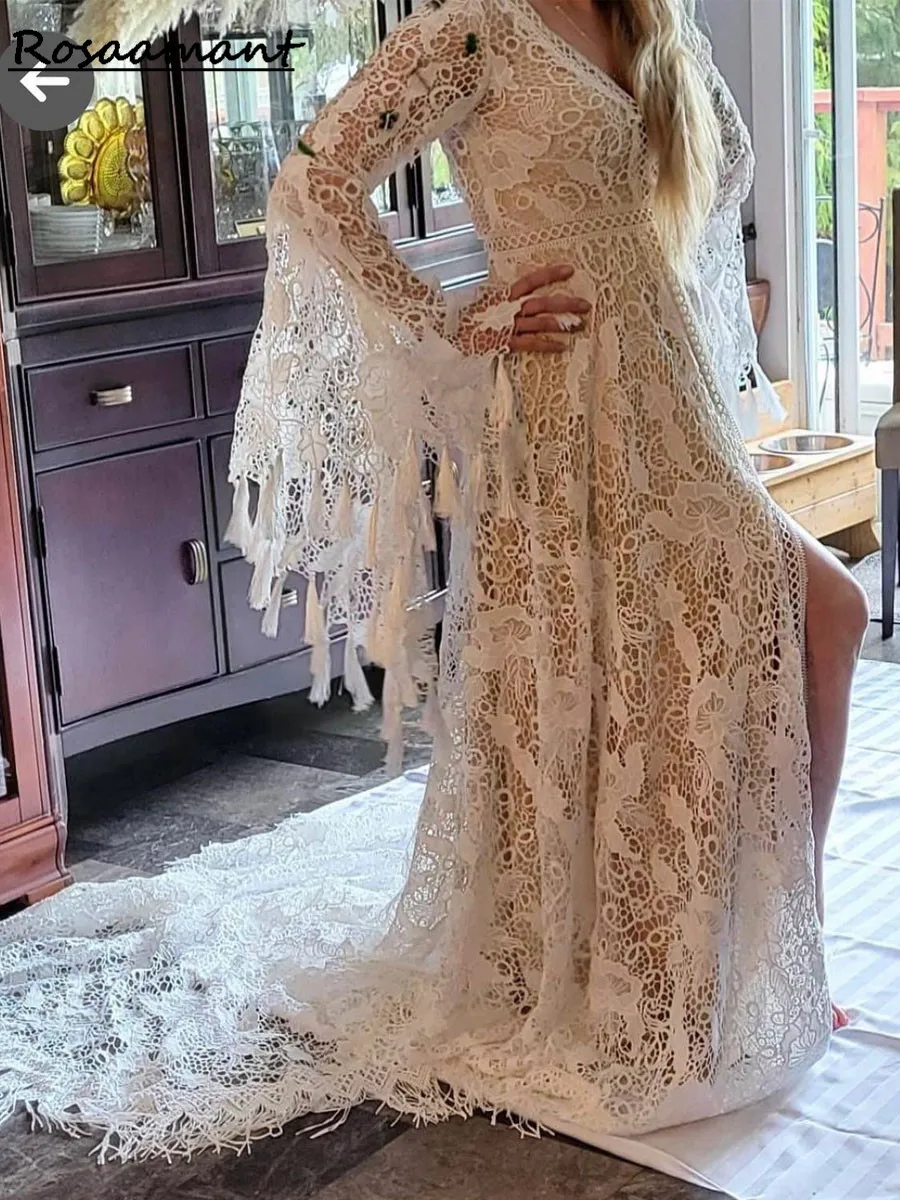 Vestidos con mangas de trompeta sexy y estilo sirena con hombros descubiertos Borgoña