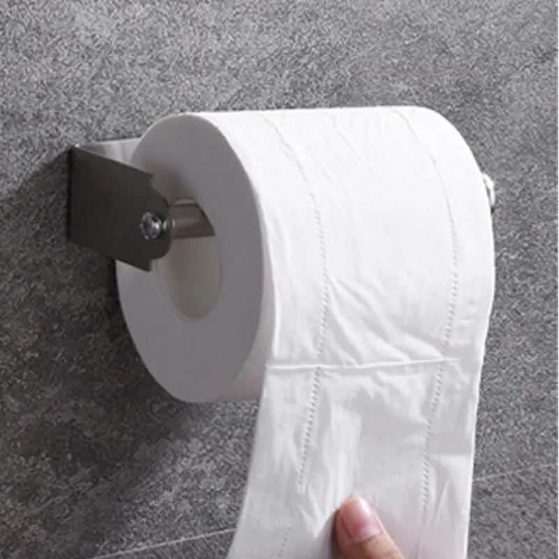 Paper Towel Holder Stainless Steel Tissue Holder Kitchen Film Storage Wall Mounted Perforated Storage Rack Bathroom Paper Roll Holder
