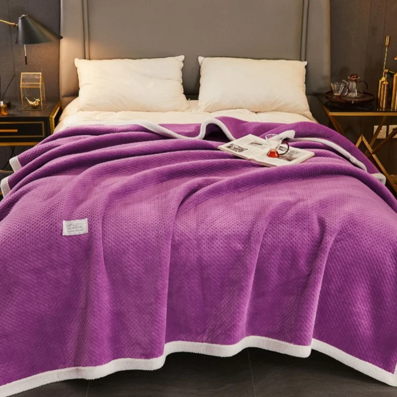 

Winter plush towel quilt sheets plus velvet thickened air conditioning blanket