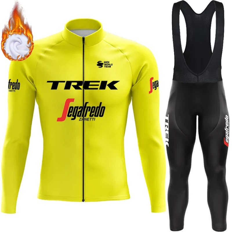 Cycling Top Winter Thermal Fleece Cycling Clothing Road Bike Uniform Man Bicycle Equipment TREK Jersey Men Clothes Men's Jacket Mtb Bib, cycling top
