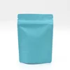 Various Sizes 50pcs Matte Green/ Blue/ Gold/ White/ Black Aluminum Foil Plastic Ziplock Packaging Bags Stand Up Zip Lock Pouches 6