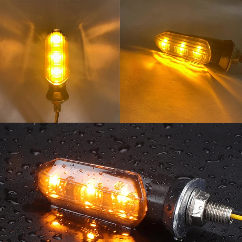 Motorcycle 8mm Turn Signals Lights For Honda Motorcycle 12V Led Flashing Light Amber Front Rear Blinker Light For Scooter