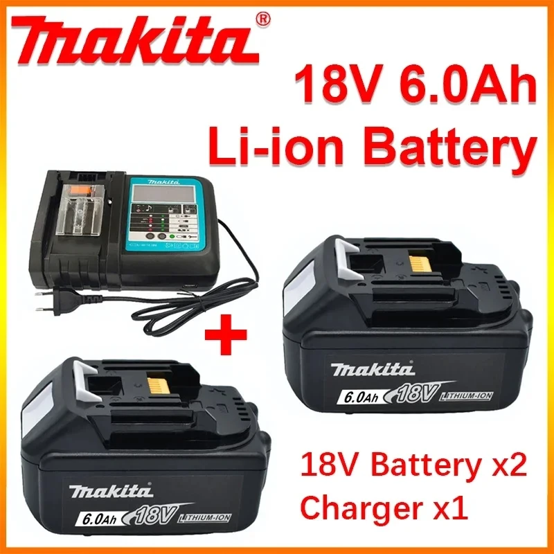 

Makita 18V Battery 6000mAh Rechargeable Power Tools Battery with LED Li-ion Replacement LXT BL1860B BL1860 BL1850+3A Charger