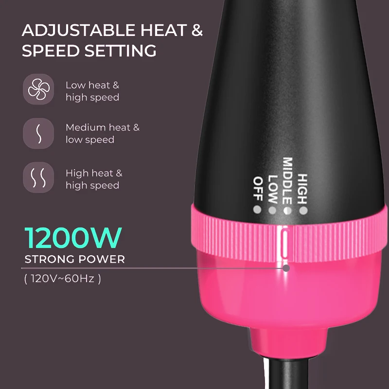 مجفف شعر فاخر 2في1 لتصفيف الشعر