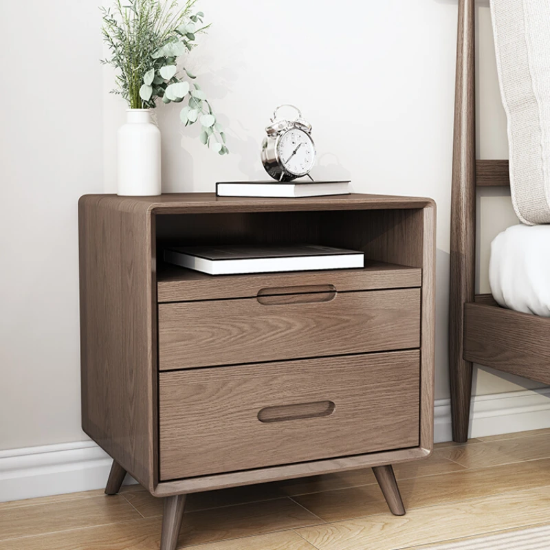 

Bedside cabinet Solid wood modern minimalist bedroom Small all solid wood simple style internet celebrity new small size bedside