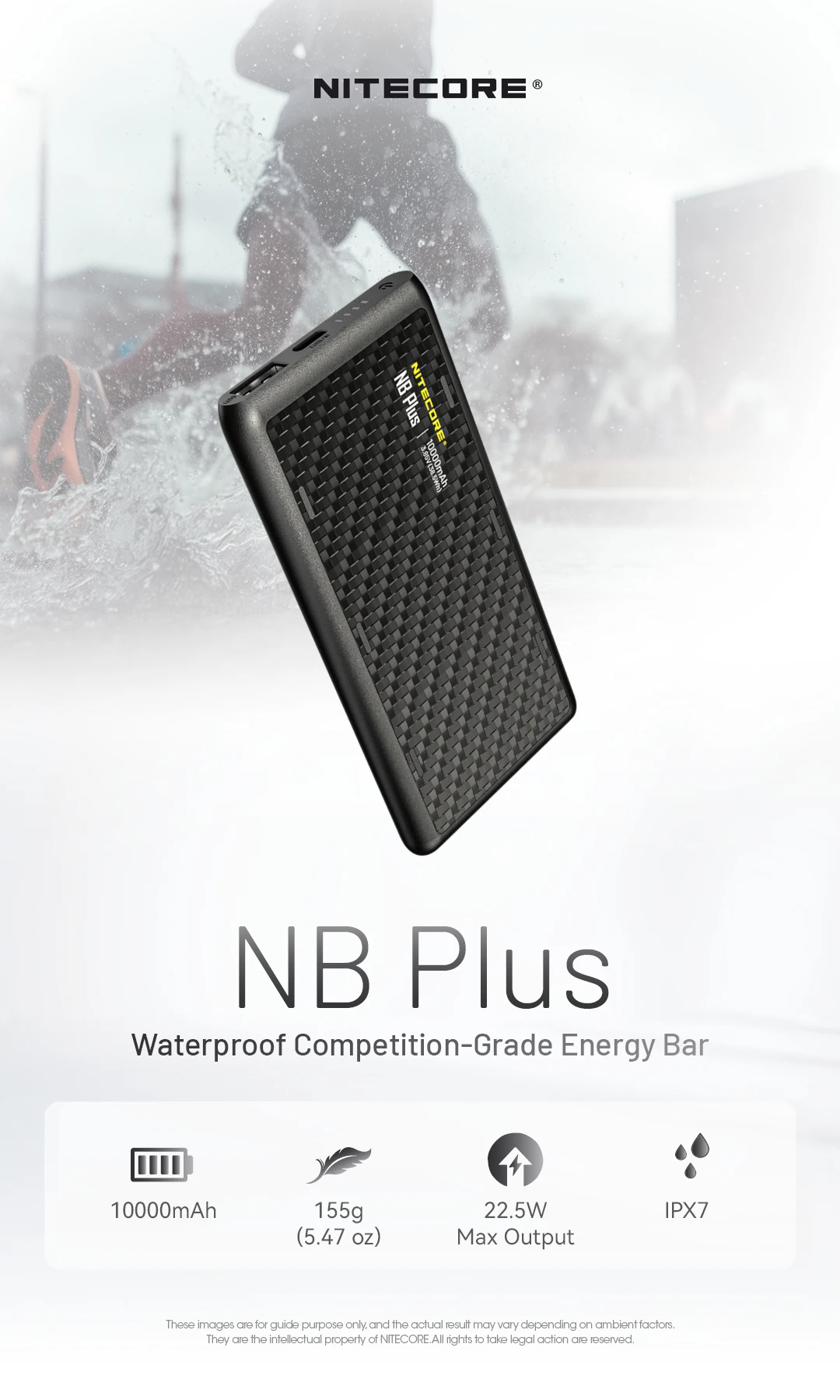 NITECORE 10000mAh NB Plus Power Bank 22.5W Max Output Mobile Powerbank Waterproo