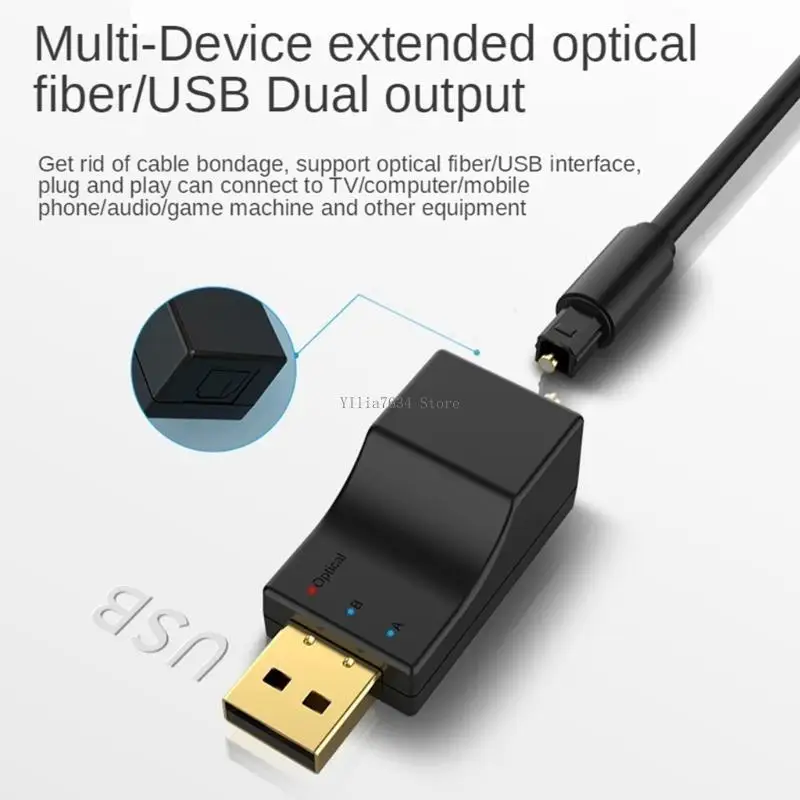 블루투스 5.0 USB 미니 송신기 TV PC 사운드바용 무선 USB SPDIF 어댑터 안정적이고 빠른 간편한 설정