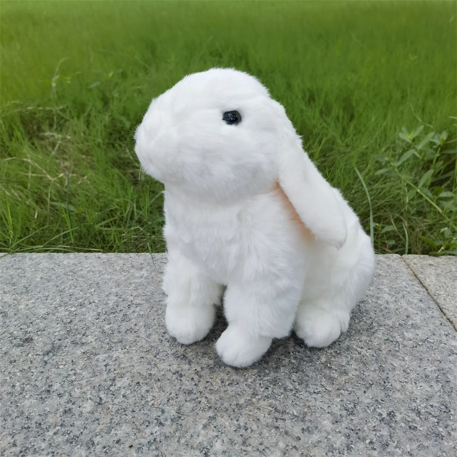 White Lop Ear Rabbit High Fidelity Anime Cute Bunny Peluche Animali Realistici Simulazione Peluche Regali Per Bambini