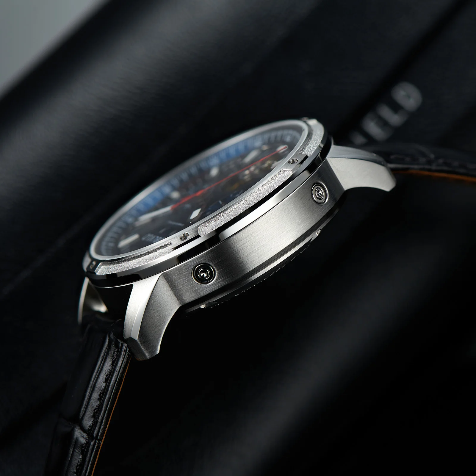 Oblvlo-メンズスチールウォッチ,自動巻き,機械式,トゥールビヨン