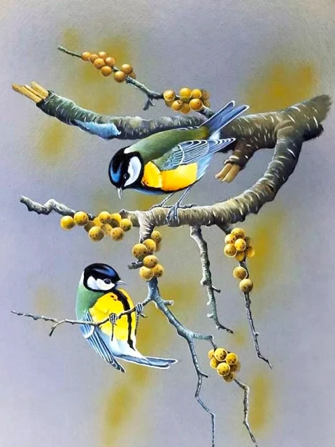 Kit Peinture Diamant Oiseau 30x30cm - Art DIY Diamants 5D Cardinal