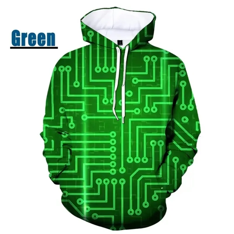 thumbnail image 1 of Sudadera con capucha para hombre y mujer, con estampado completo de circuito, cuello redondo, informal, de talla grande, para otoño e invierno, 1 of 5
