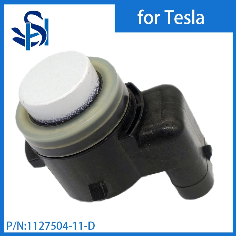 

1127504-11-D PDC датчик парковки, бампер, ультразвуковой радар, цвет блестящий белый для Tesla Model S, X