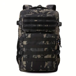 Men's Camouflage Tactical Backpack - Large - Capacity Multi - Layer Outdoor Sports and Adventure Pack (Brown camouflage)