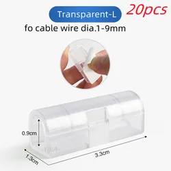 Self-Adhesive Cable Organizer Clips - Cord Management and Wire Holder Set (16/20pcs) (Transparent -L)