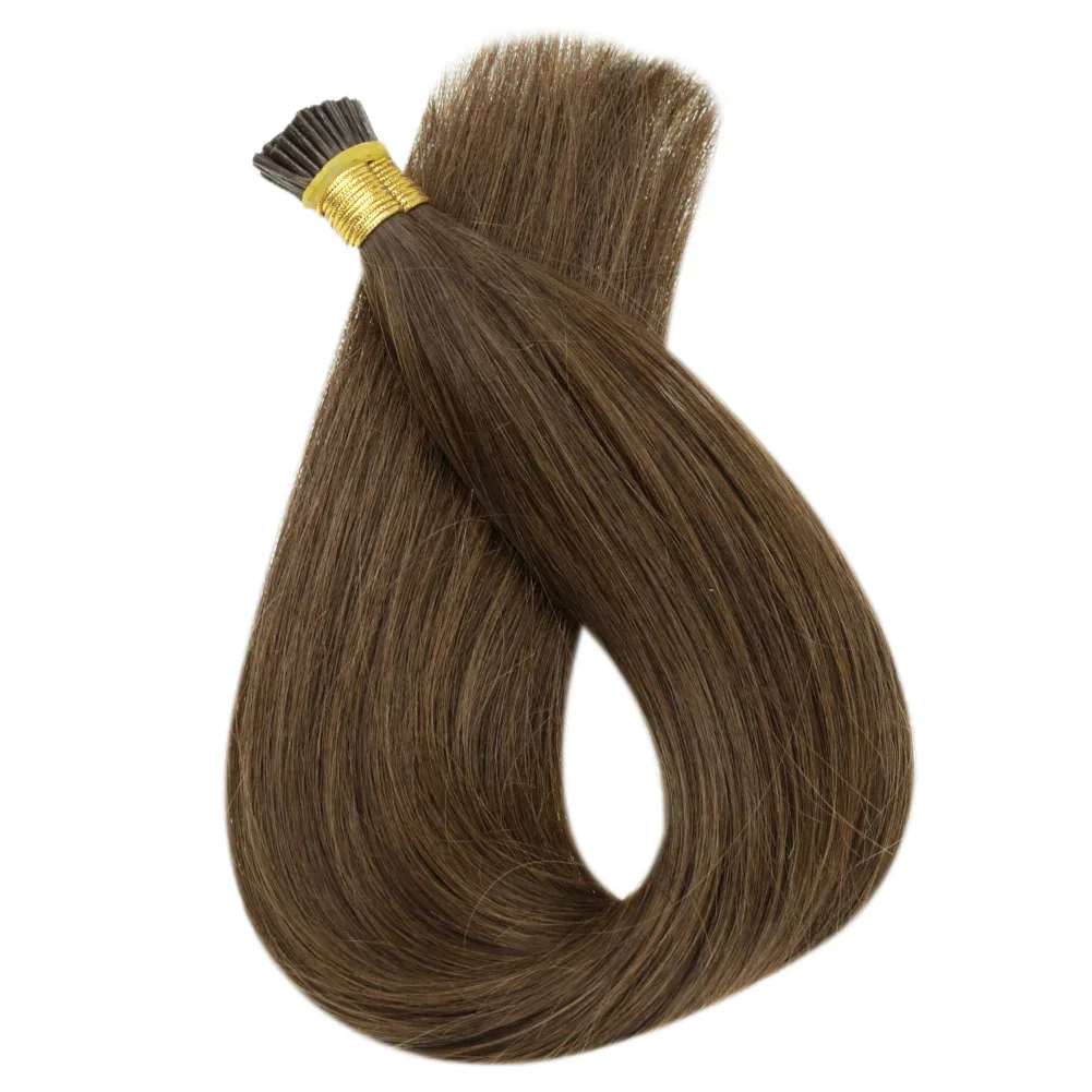 LaaVoo Remy I Tips Human Hair Extension 100% Real Straight Natural Human Hiar Keratin Fusion 16-22inch 40g I Tip Hair Extensions