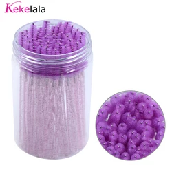 50-Pack Eyelash Extension and Mascara Brush Set with Storage Case - Wholesale Spoolies (Purple in bottle)