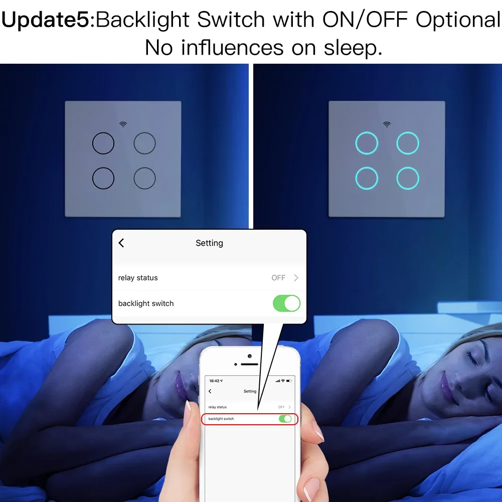 Interruptor Inteligente com Painel de Vidro Wi-fi Gang App Tuya Controle de Voz Associação Controle com Alexa Google Way eu - Image 2