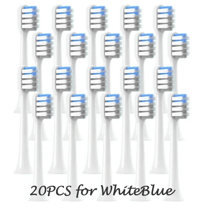 Description Picture 5 of item20/50PCS Replacement Brush Heads for Iconic Brand T200 White/GrayBlue Deep Cleaning Electric Toothbrush Nozzles Soft DuPont Bristle