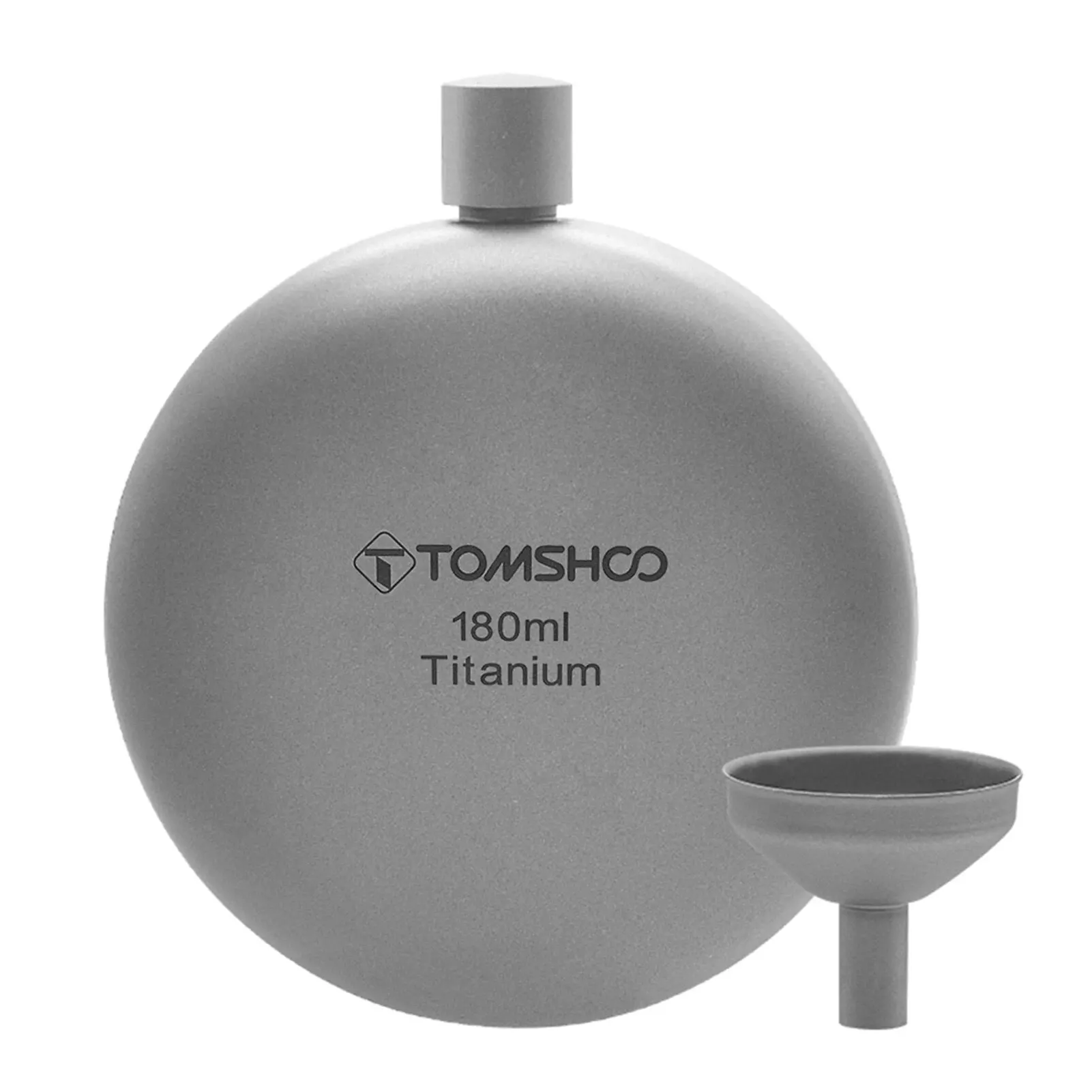 Tomshoo 150Ml/180Ml Titanium Fles Met Trechter Alcohol Whisky Wijnfles Voor Buiten Kamperen Wandelen Backpacking Reizen Picknick