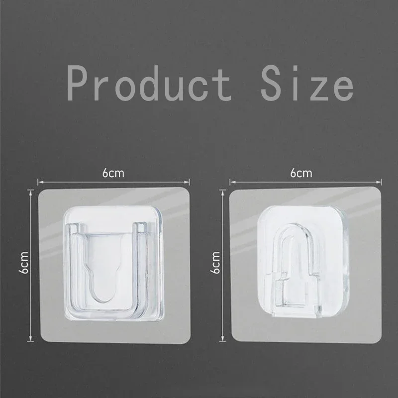 Double Sided Adhesive Wall Hooks Strong Invisible Traceless Snap Hook Transparent Wall Storages Holder Kit For Kitchen Bathroom