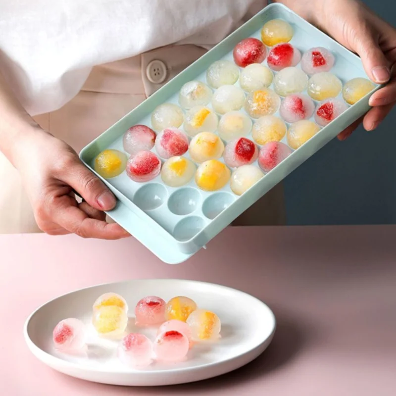 33Grid Ice Boll Hockey PP Mold Frozen Whiskey Ball Popsicle Ice Cube Tray Box Lollipop Making Gifts