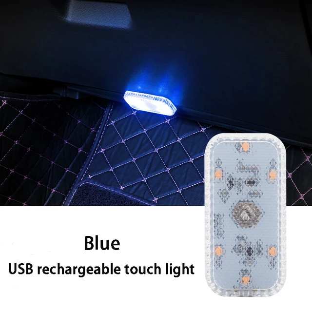 Touch Sensor Car Lighting Light Car Interior Atmosphere Light Mini Touch Roof Reading Lamp Car Styling Night Light USB Charging USB Blue