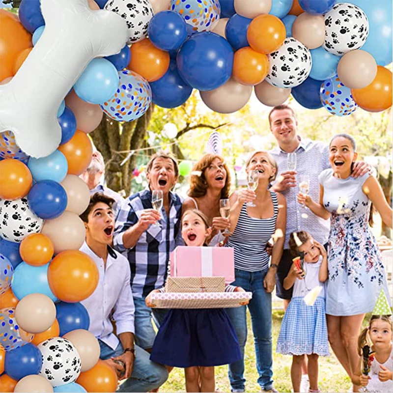 Ballons en forme de pattes de chien, 121 pièces, Kit en arc guirlande pour  garçons et filles, décorations de fête d'anniversaire sur le thème Bluey -  AliExpress