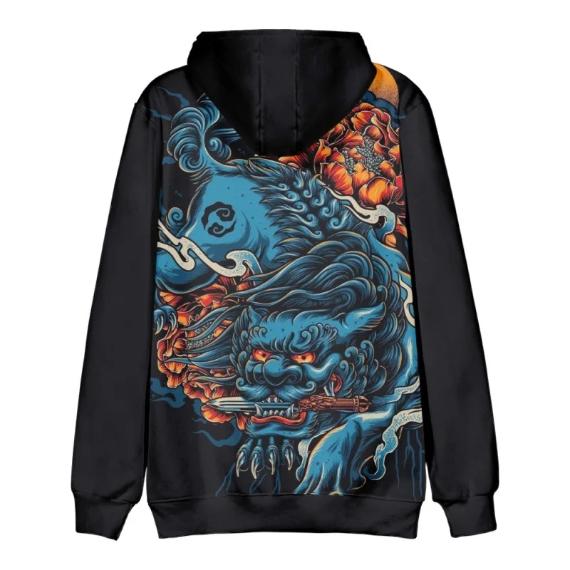 

Повседневные Черные толстовки с длинным рукавом и принтом, пуловер, осенняя мужская толстовка с капюшоном, модная уличная одежда в стиле Харадзюку