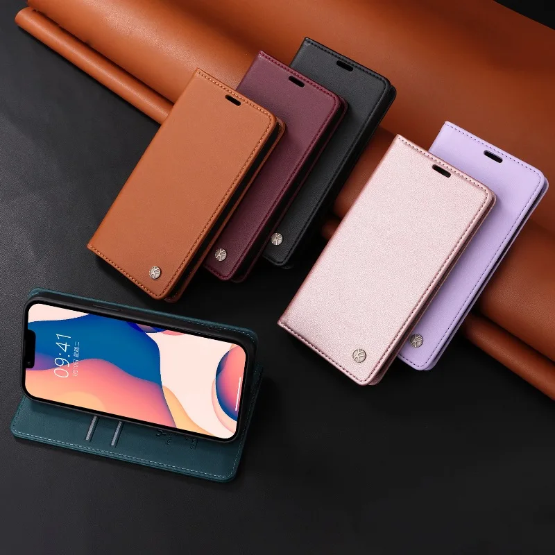 

Classic Leather Phone Case For Samsung Galaxy S22 Ultra S21 S20 FE S10 Note 22 20 10 Plus Wallet Multi Cards Magnetic Flip Cover