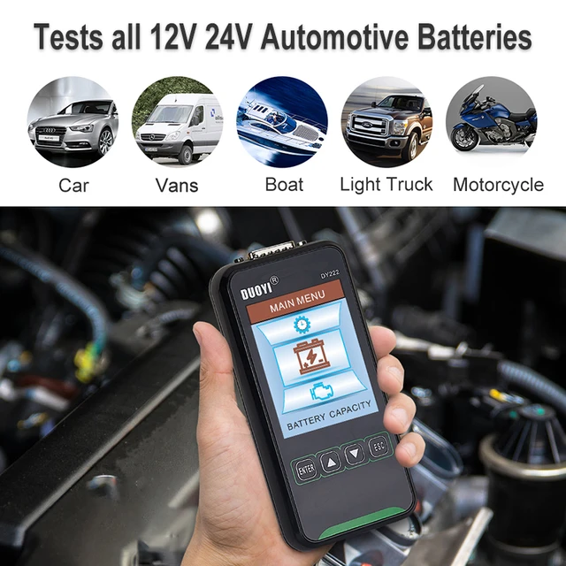 DUOYI – testeur de batterie de voiture, outil de Diagnostic de charge,  analyseur de batterie automobile, 12V 24V CCA, DY222 - AliExpress