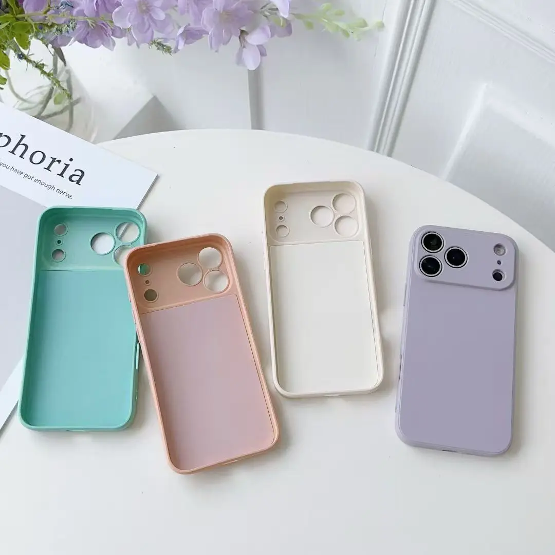 Vibrant Candy Color Silicone Phone Case with Lens Protection & Shockproof Back Cover