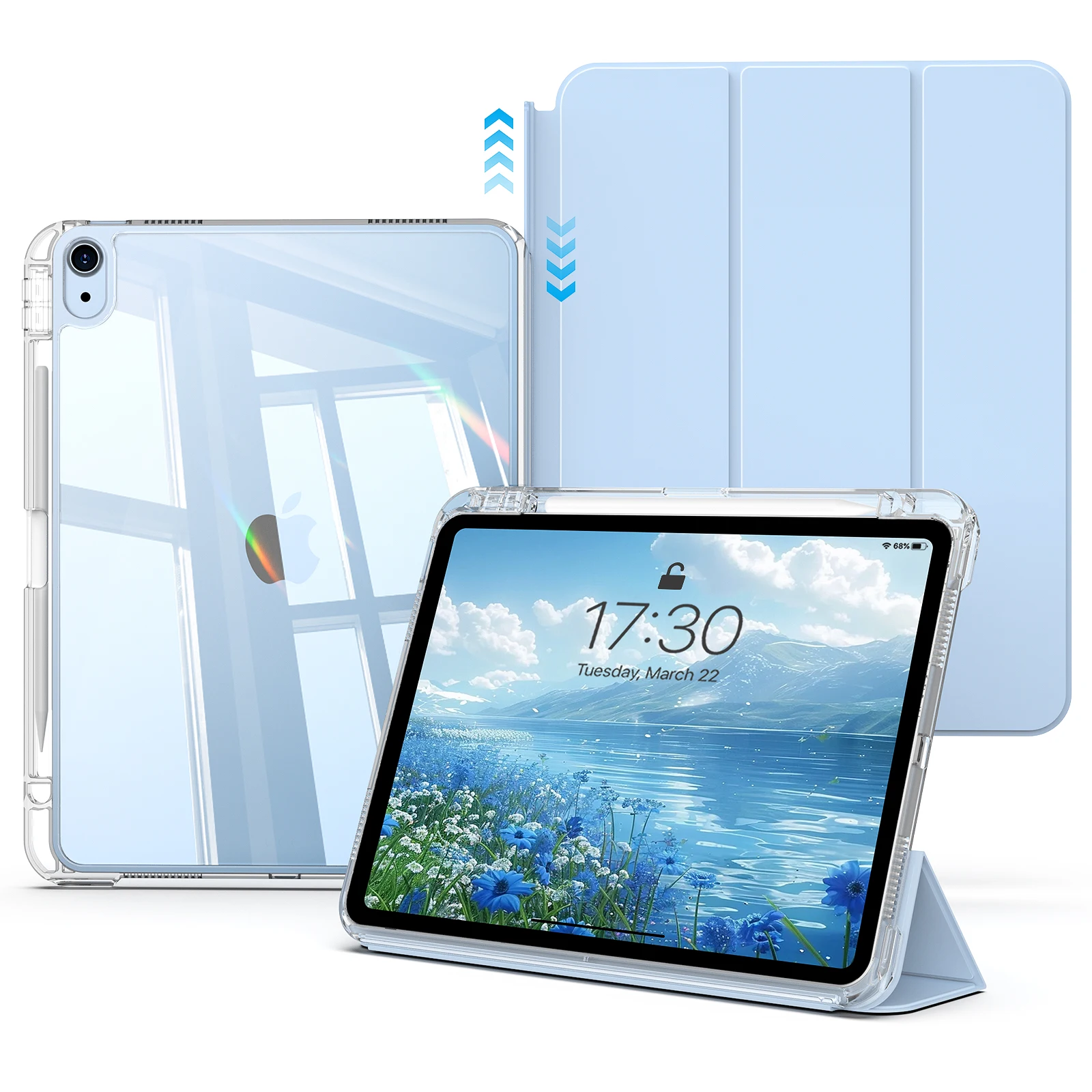 Sleek Detachable Sliding Case with Clear Hard Back Shell