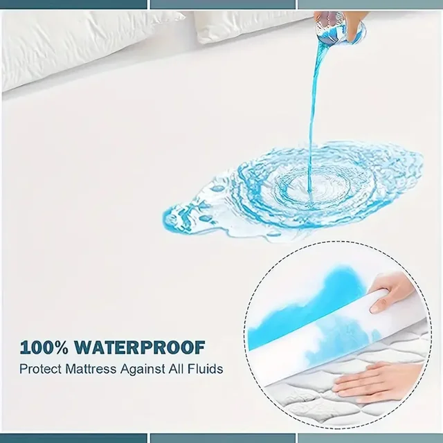 Drap-housse imperméable doux et respirant pour chambre à coucher, housse de matelas à poche profonde pour toutes les saisons, 1PC 2