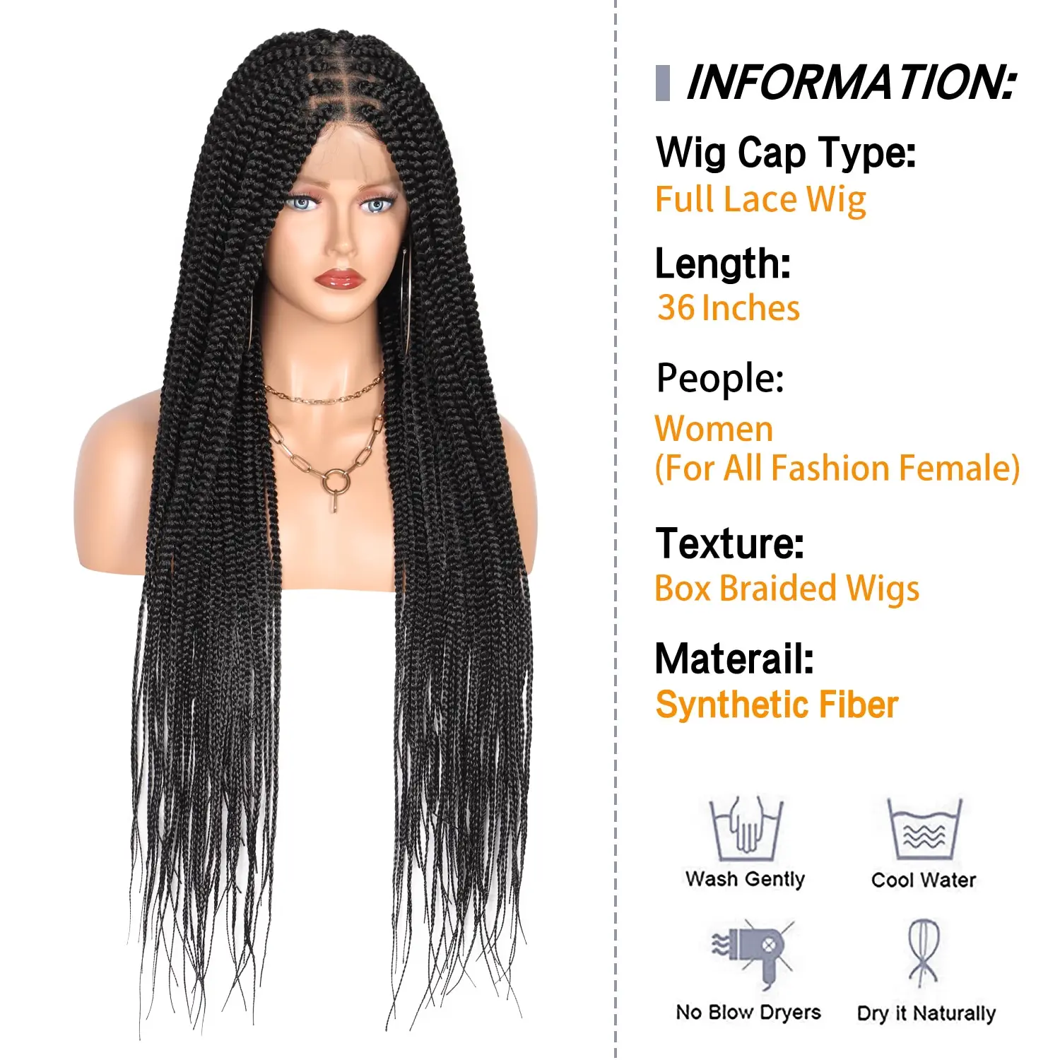 Viyskur 36 Inches Full Lace Front Knotless Box Braided Wigs With Baby Hair  Super Long Synthetic For Black Women - AliExpress