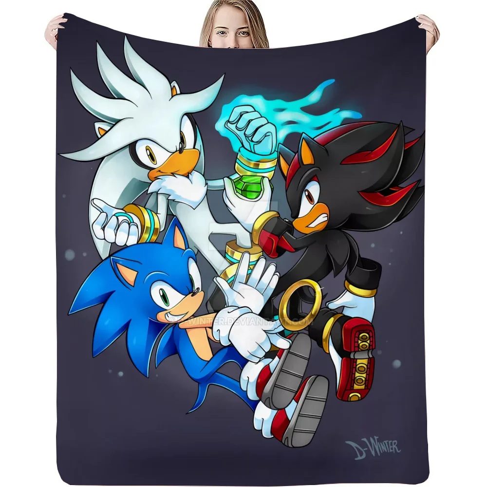 Luxury Throw Blanket for Sofa Luxury Sonic Fluffy Soft Blankets King Size Microfiber Bedding Plaid Cobija Blankets and Throws 4