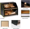 Double Layer Large Bread Box for Kitchen Counter, Wooden Large Capacity Bread Storage Bin  kitchen organizer 4