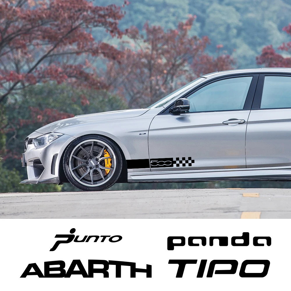 Adesivi Laterali Porta Auto Auto Racing Sport Kit Decor Decal Per Fiat 500 Icon Panda 169 141 2 Punto Evo Tipo Egea Sw Abarth 595