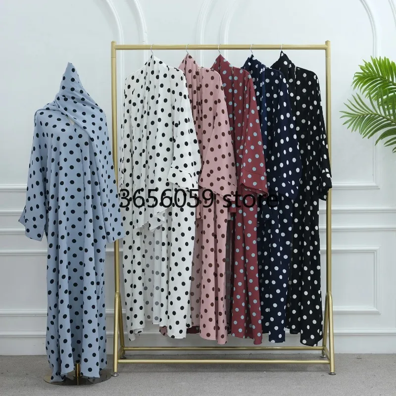 Polka Dot Batwing Abaya with Shawl Scarf product image from Kayea’s Collections