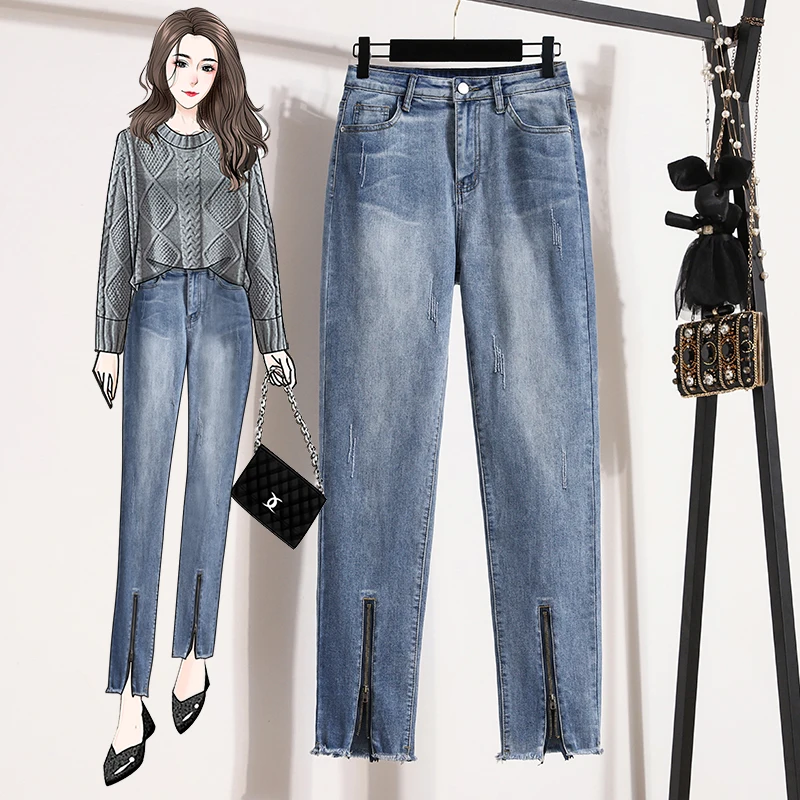 

Blue Denim Thick Spring Autumn Winter Women'S Baggy Jeans 2022 Trend Denim Pants Streetwear Female Clothing High Waist Vintage